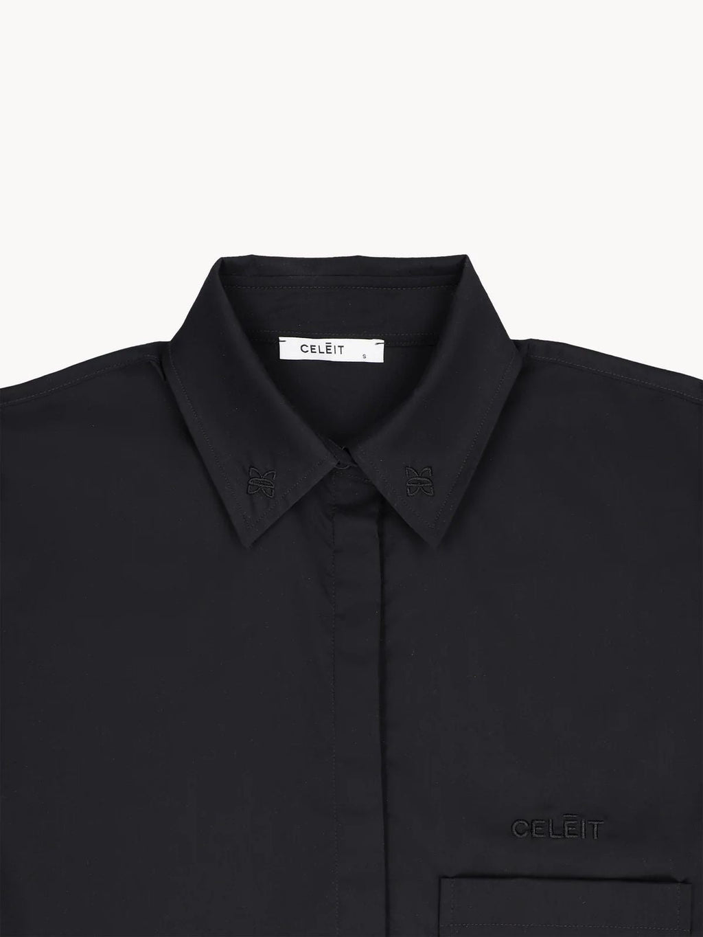 CELEIT CROP SHIRT BLACK