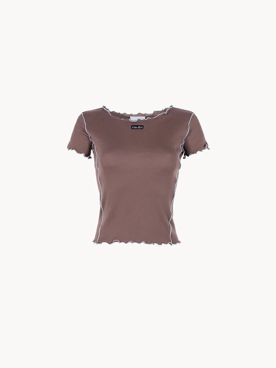 CELEIT EDGE TEE BROWM