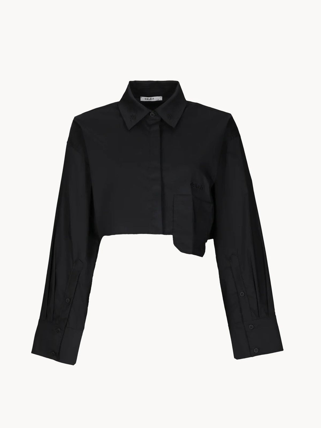 CELEIT CROP SHIRT BLACK