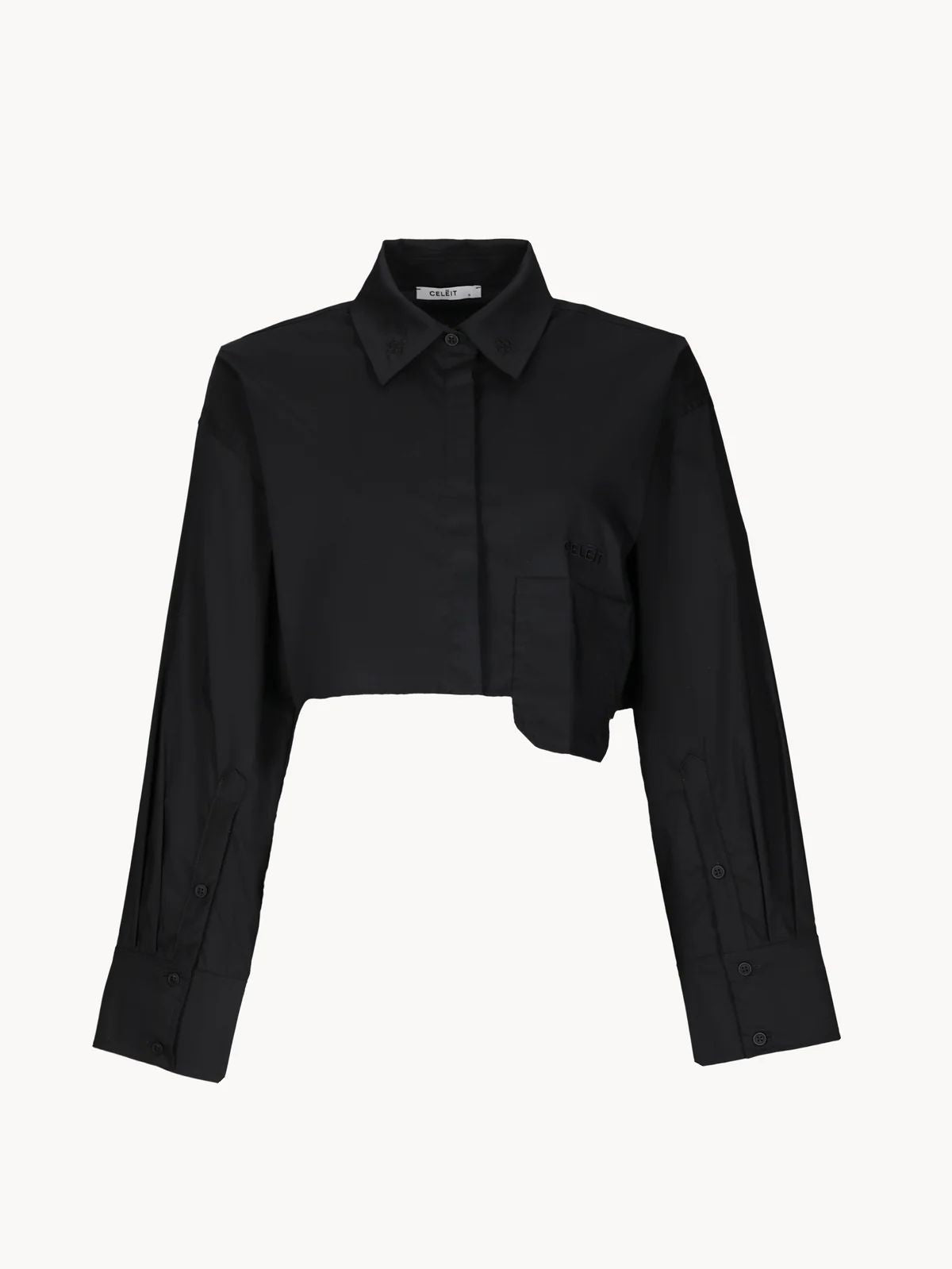 CELEIT CROP SHIRT BLACK