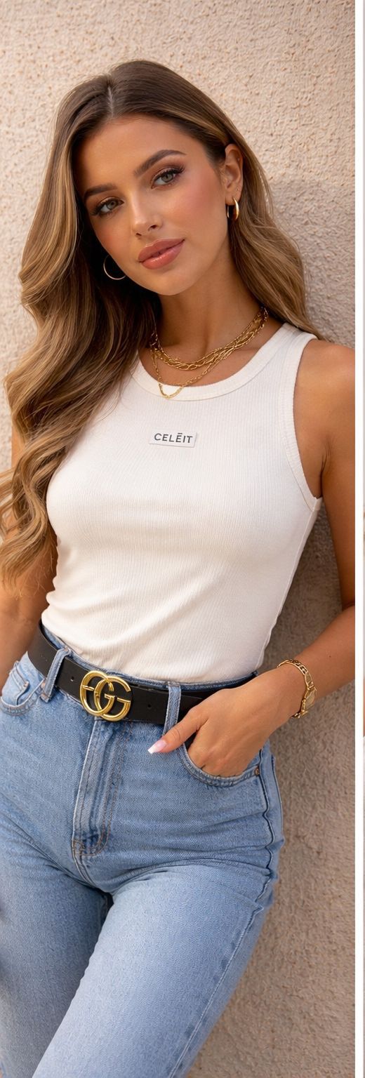 CELEIT LABEL TANK TOP IVORY