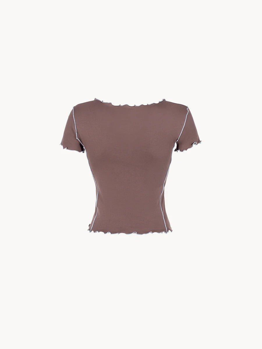 CELEIT EDGE TEE BROWM