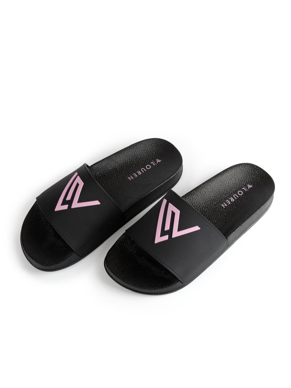 chanclas negras  rosadas dama